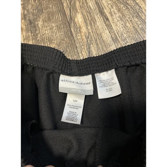 Alfred Dunner Pull On Pants Women 12 Petite 12P Elastic Waist Solid Black - Picture 4 of 5